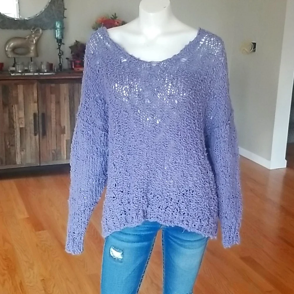 Free People  Sunday Shore cotton blend swe…